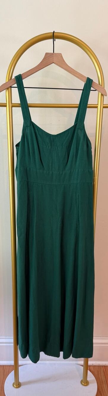 Loft Green Midii Linen Blend Dress, Size 8